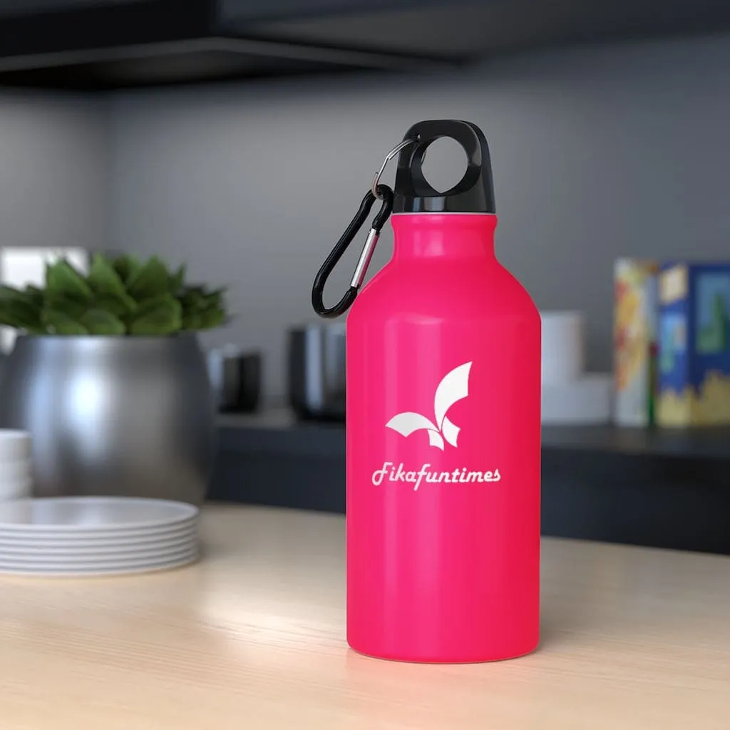 Lightweight Fikafuntimes Sports Bottle with Carabiner Hook