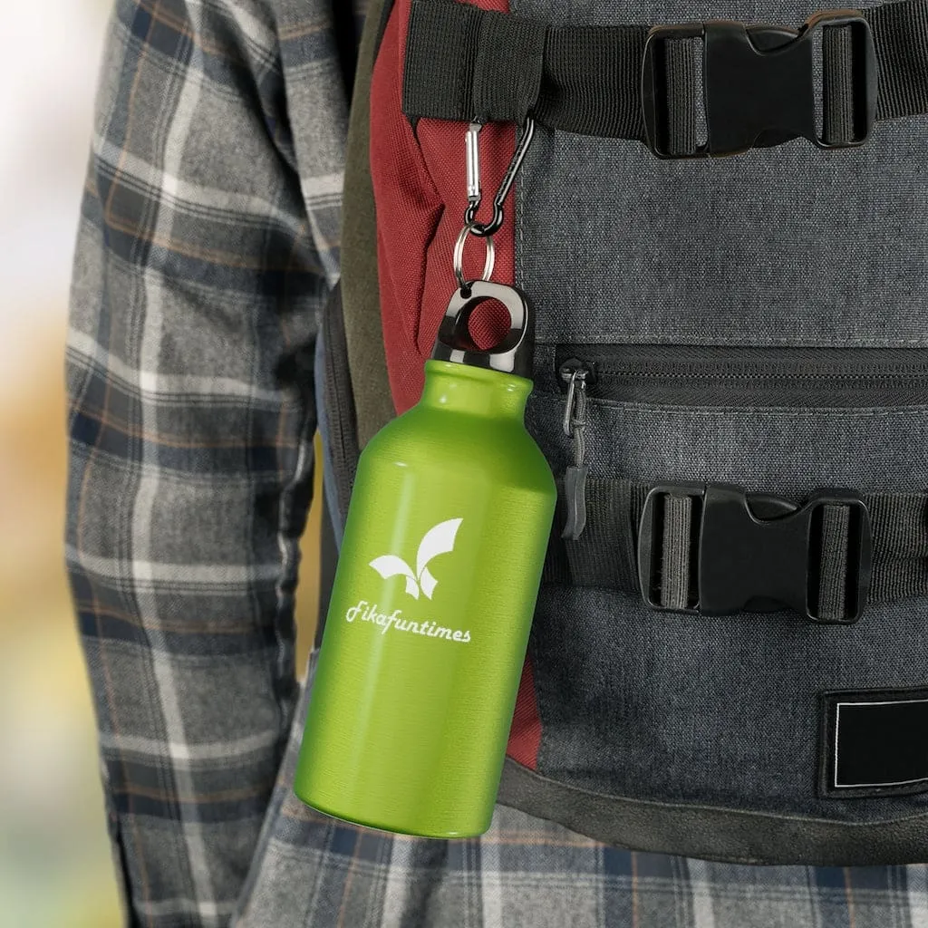 Lightweight Fikafuntimes Sports Bottle with Carabiner Hook