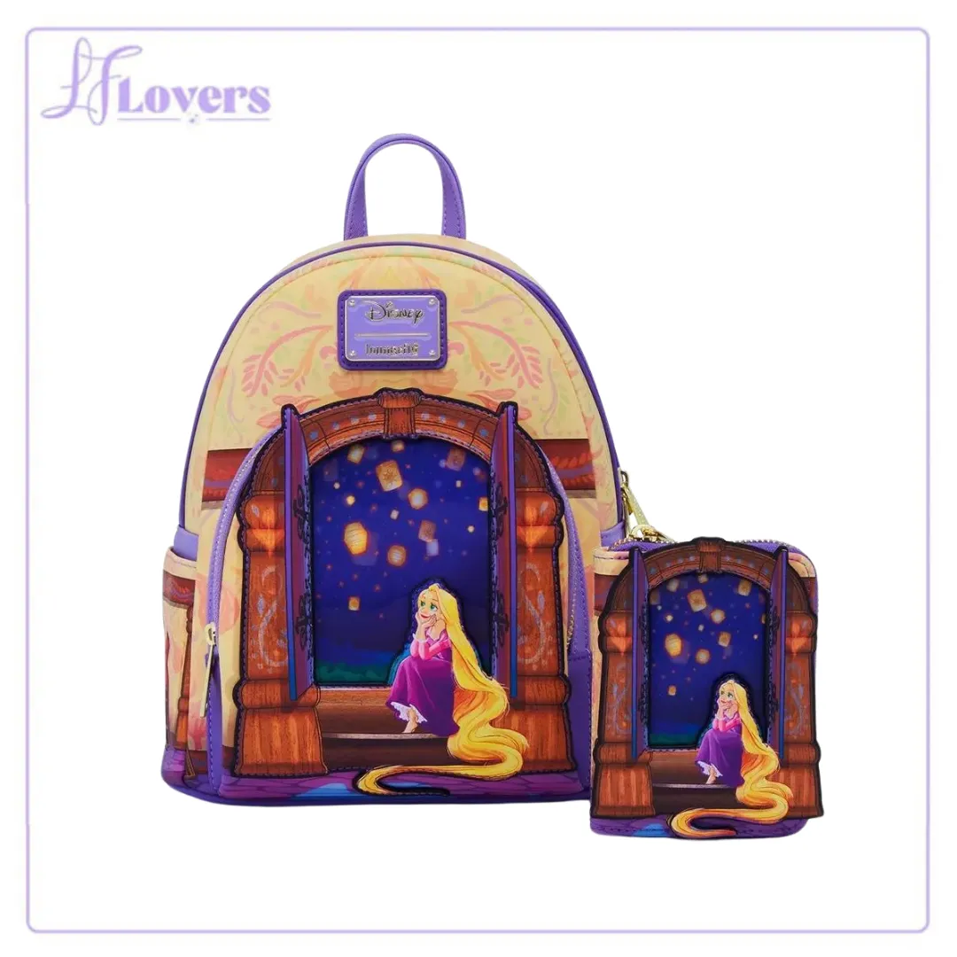 Loungefly Disney Tangled Rapunzel Lenticular Lantern Window Mini Backpack