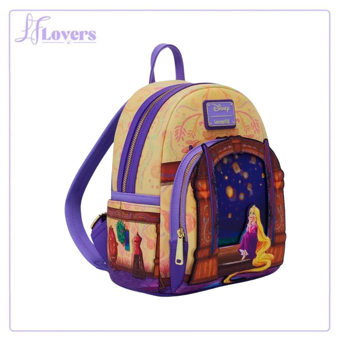 Loungefly Disney Tangled Rapunzel Lenticular Lantern Window Mini Backpack