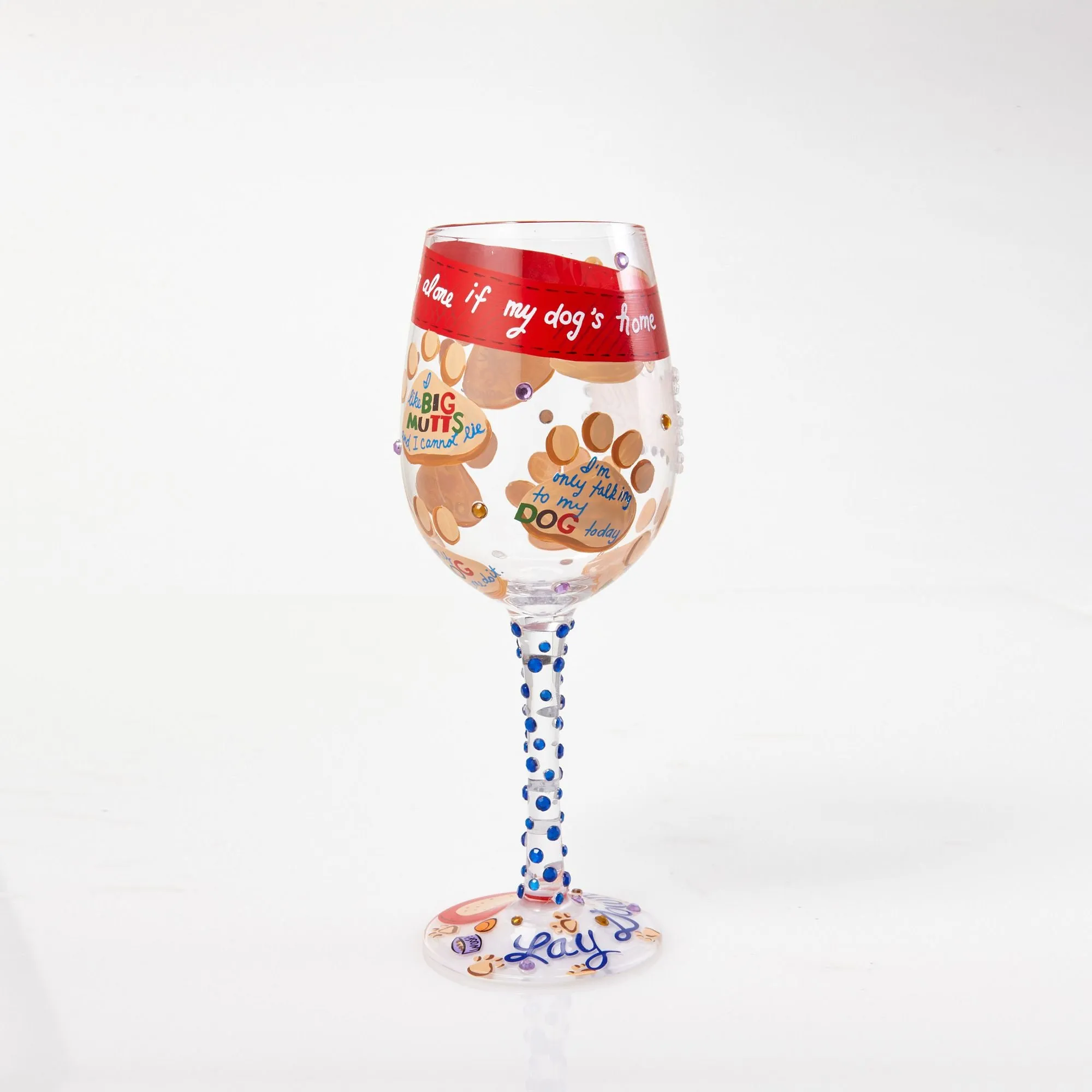 Love My Dog Hand painted Wine Glass, 15 oz.