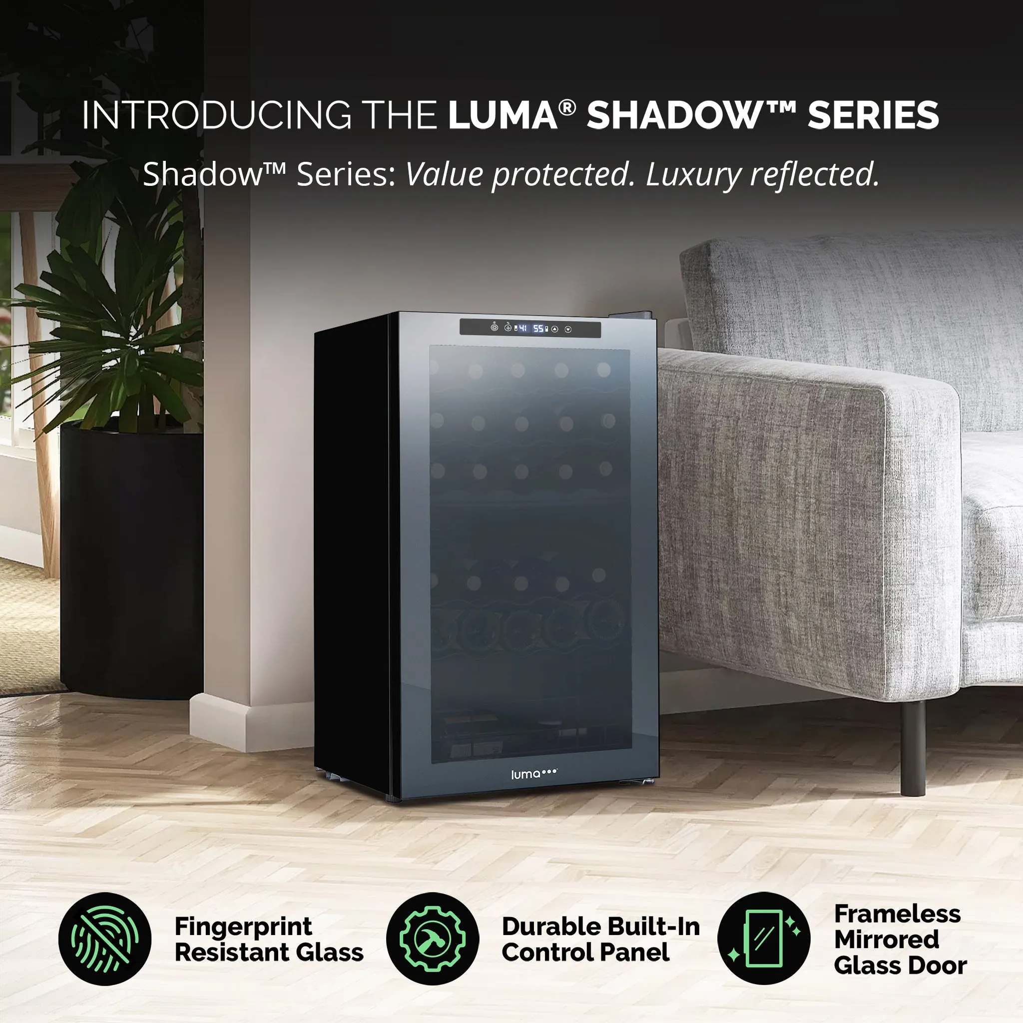 Luma® 33-Bottle 19.5" Black Freestanding Wine Fridge