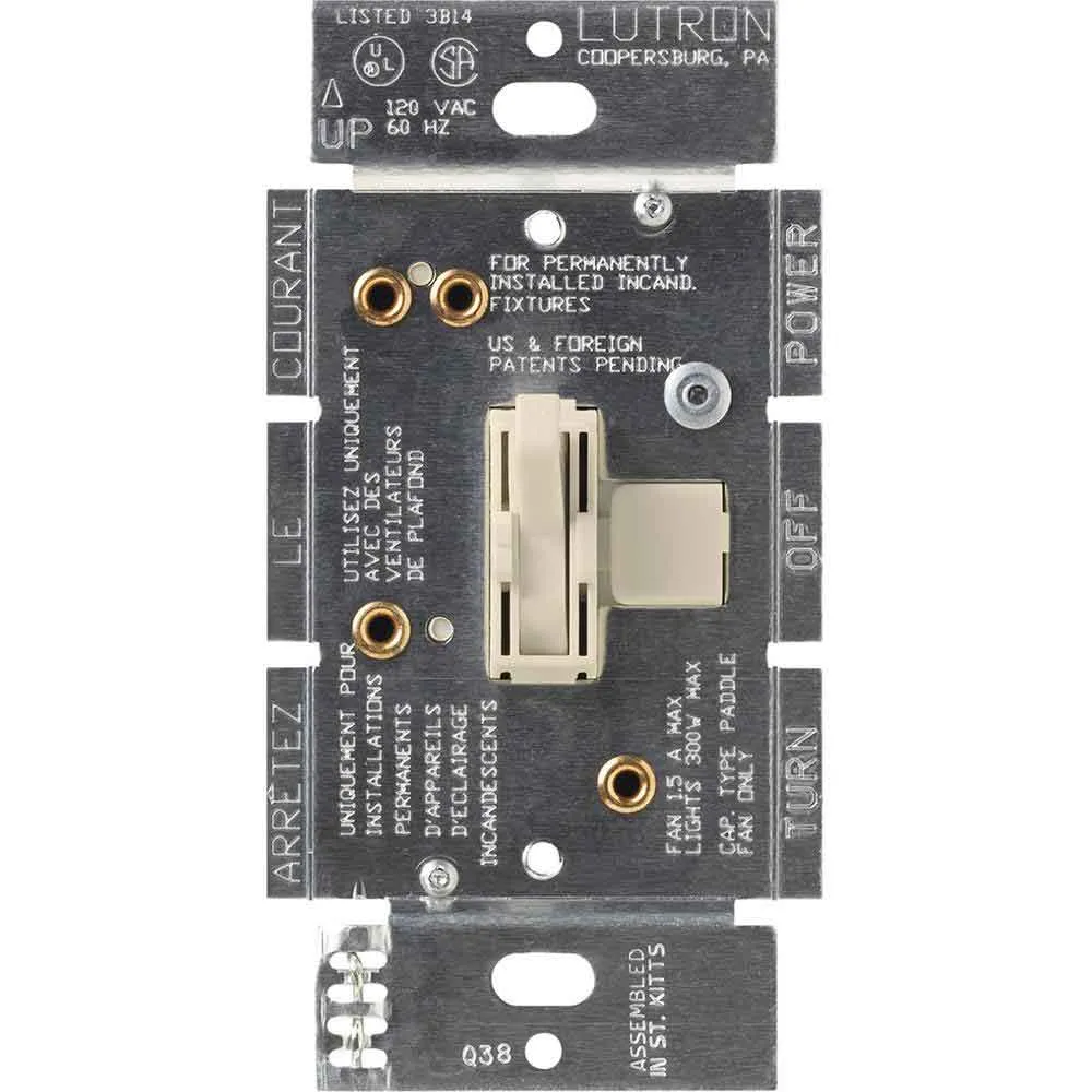 Lutron AY2-LFSQ Ariadni Toggler Fan and Light Control