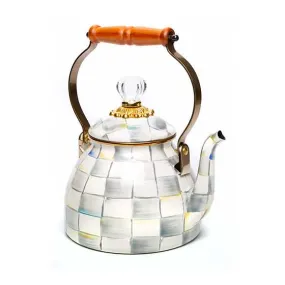 MacKenzie Childs Sterling Check 2 Quart Tea Kettle