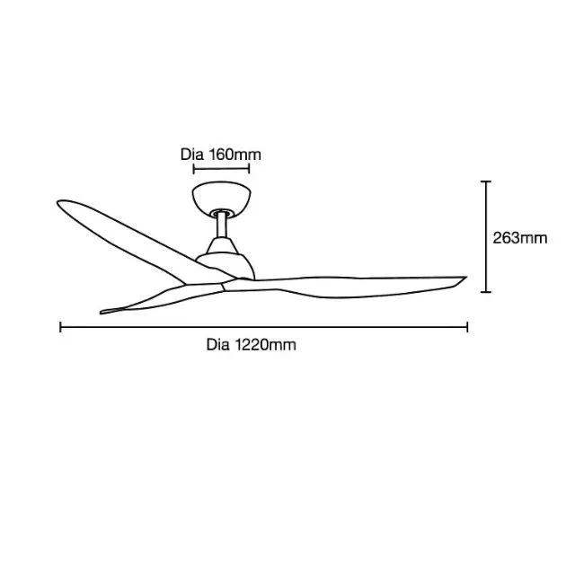 Martec Avoca DC 1220mm Ceiling Fan Matt White