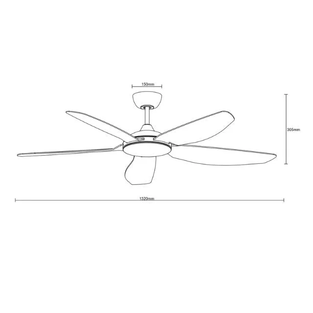 Martec Esprit DC 1320mm Ceiling Fan Matt Black