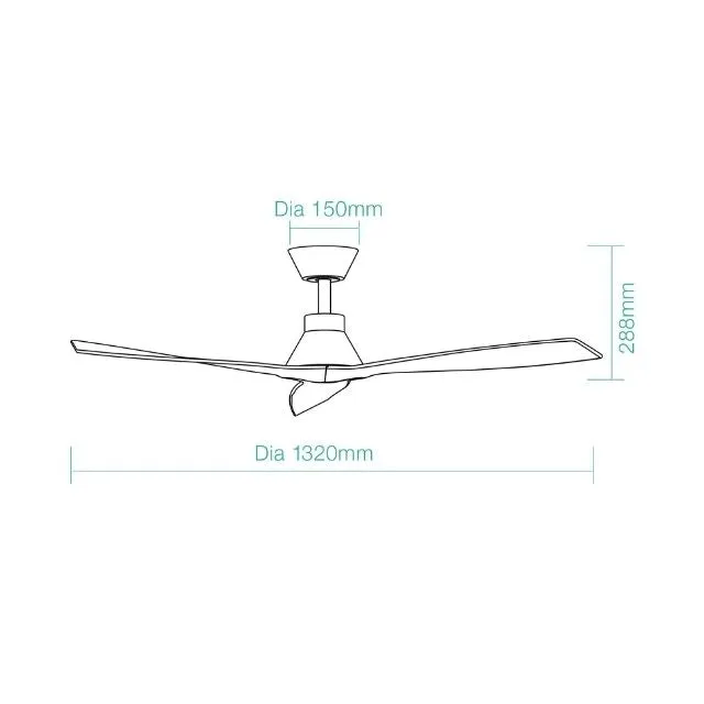 Martec Triumph DC 1320mm Ceiling Fan Matt Black