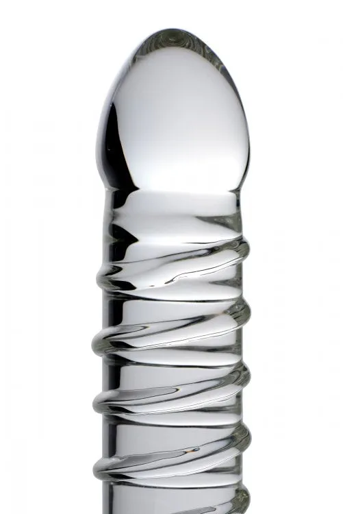 Master Series Ribbed Glass Dildo