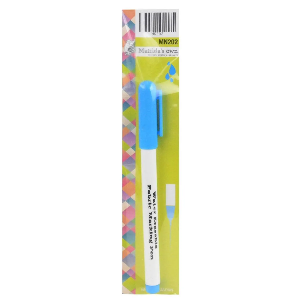 Matilda's Own Water Erasable Fabric Marking Pen - Fine Tip Blue