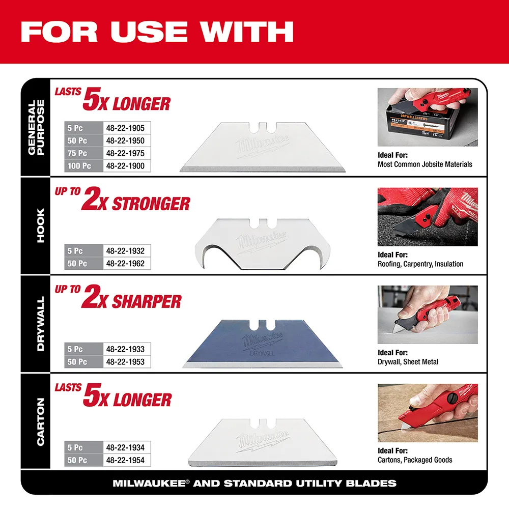 Milwaukee 6" Fastback 1 Folding Utility Knife