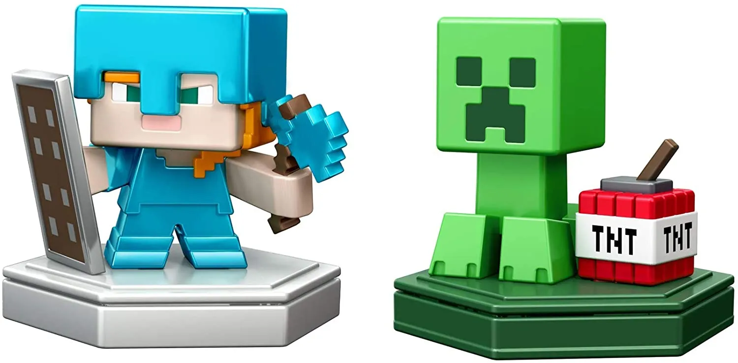 Minecraft Earth Boost Minis Defending Alex and Mining Creeper Figures