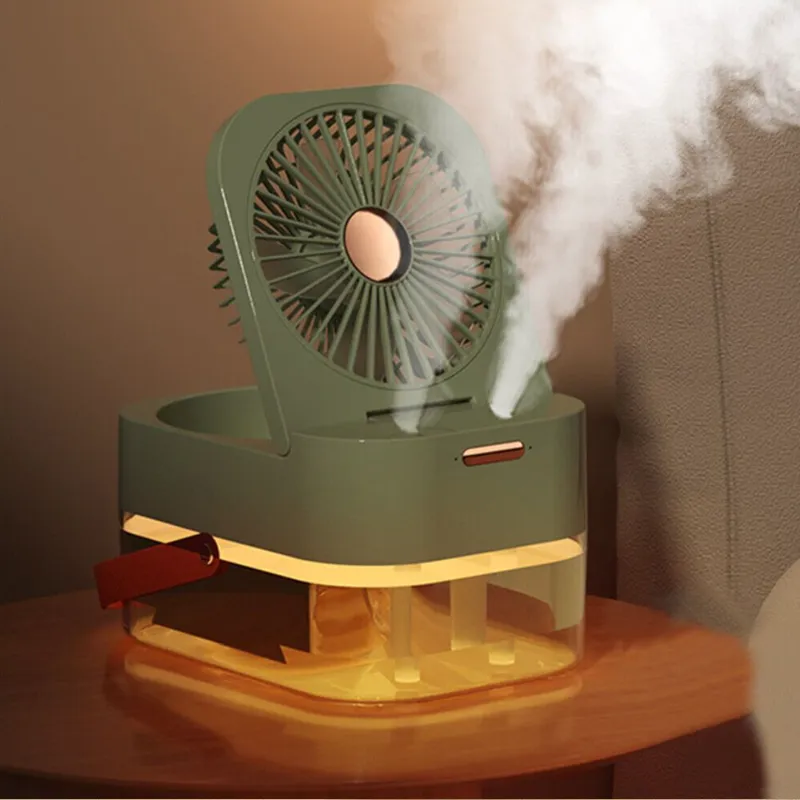 Mini Desktop Dual Spray Humidifier Fan-Ai-13 Green