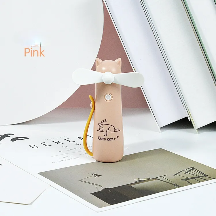 Mini Fan Halter Creative Cute Rope Holding Student Portable Handheld USB Water Spray Fan