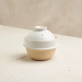 Mini Rice Cooker Donabe, White