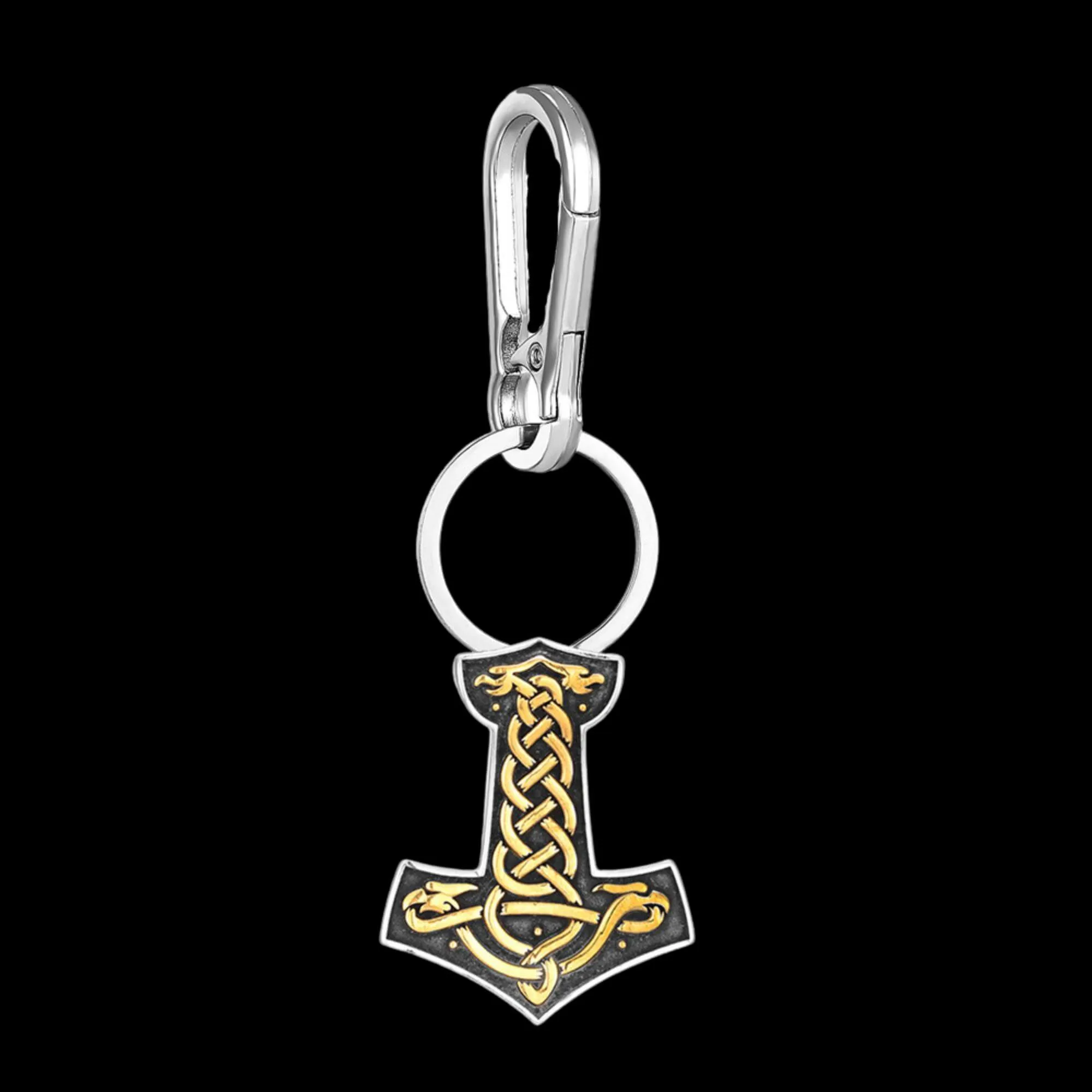 Mjölnir with Knotwork Keychain