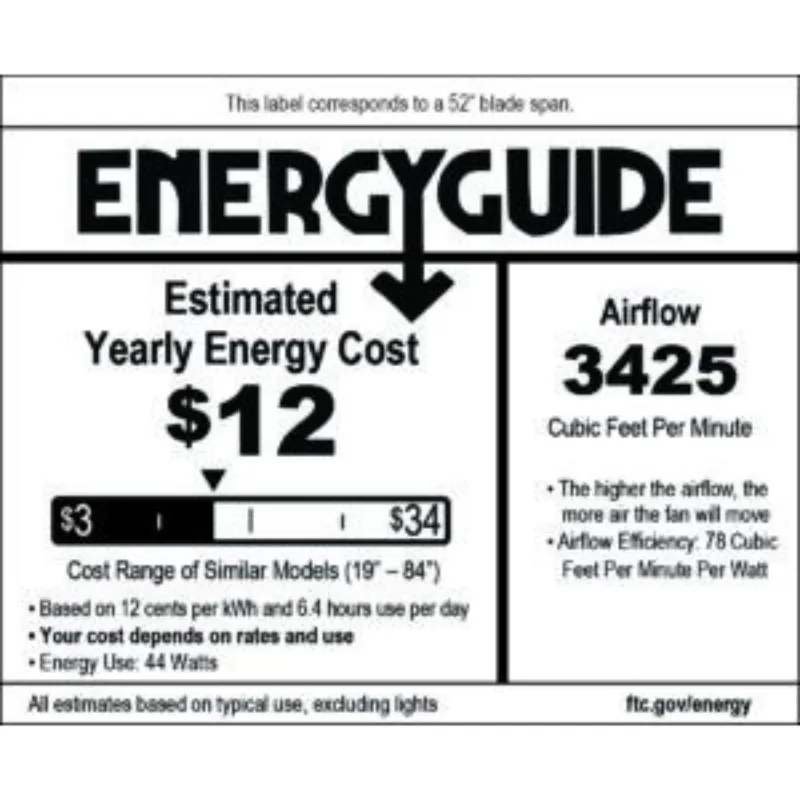 Modern Fan Torsion 52" Ceiling Fan with LED Light Kit, 17W