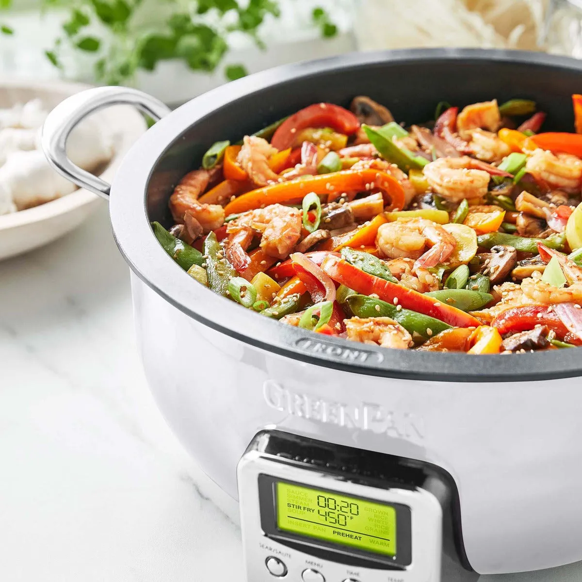 Multifunction Deep Electric Skillet | Cloud Cream