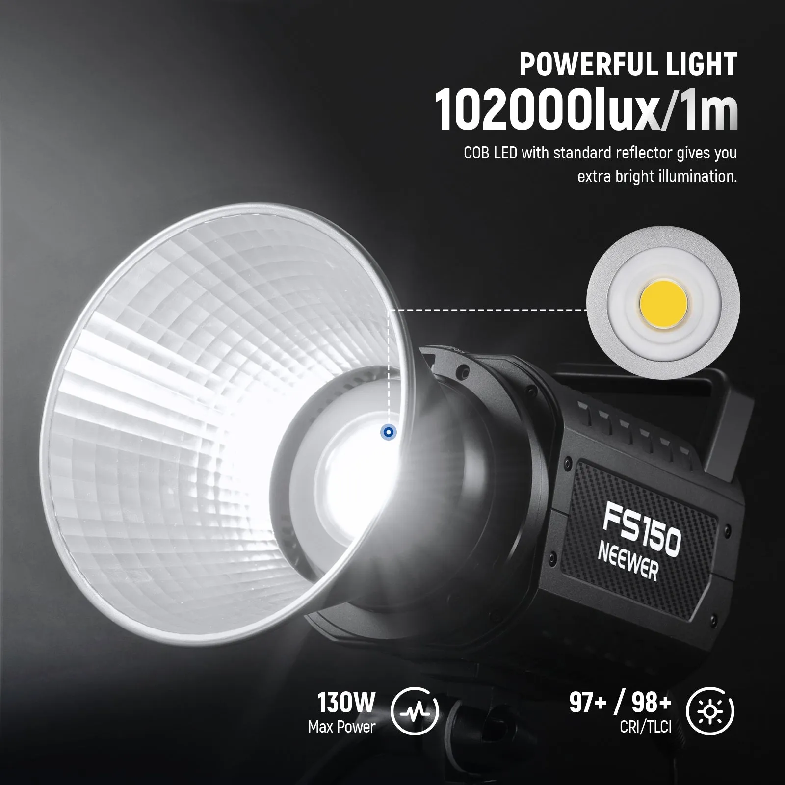 NEEWER FS150 130W 102000lux/m LED Video Light