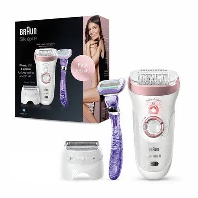 New - Braun Silk-epil 9-870 3-in-1 Women's Cordless Wet & Dry Epilator   5 Extra Accessories