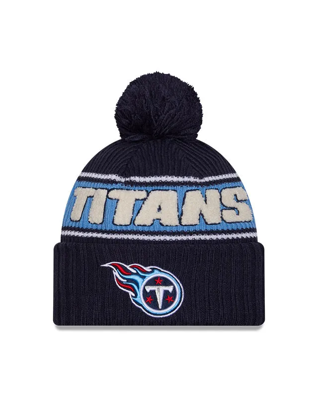 New Era Men's NFL Tennessee Titans Sideline 24 Sport Pom Knit Toque