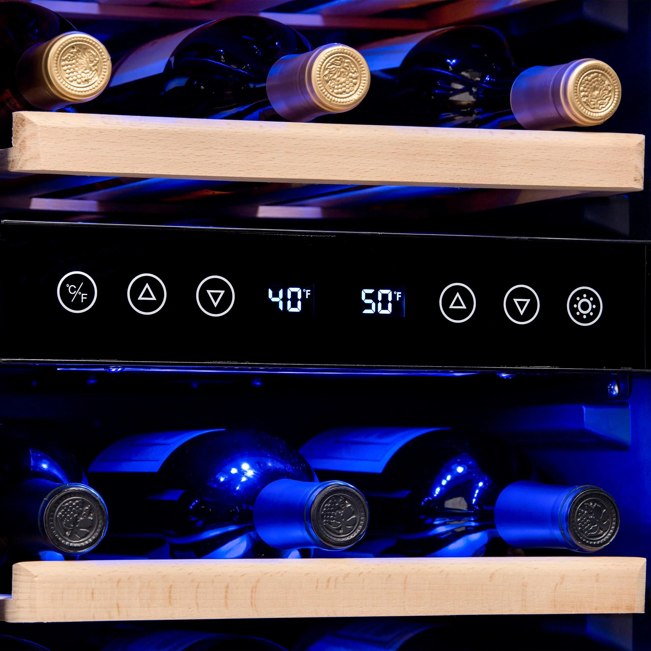 Newair® 29-Bottle 14.8" Stainless Steel Built-In Dual Zone Wine Fridge