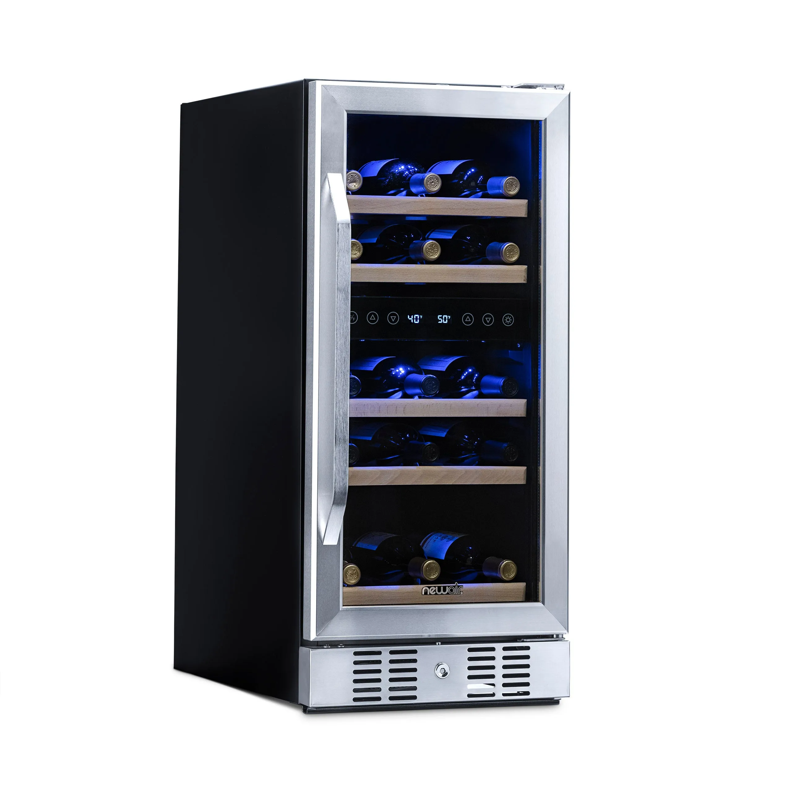 Newair® 29-Bottle 14.8" Stainless Steel Built-In Dual Zone Wine Fridge