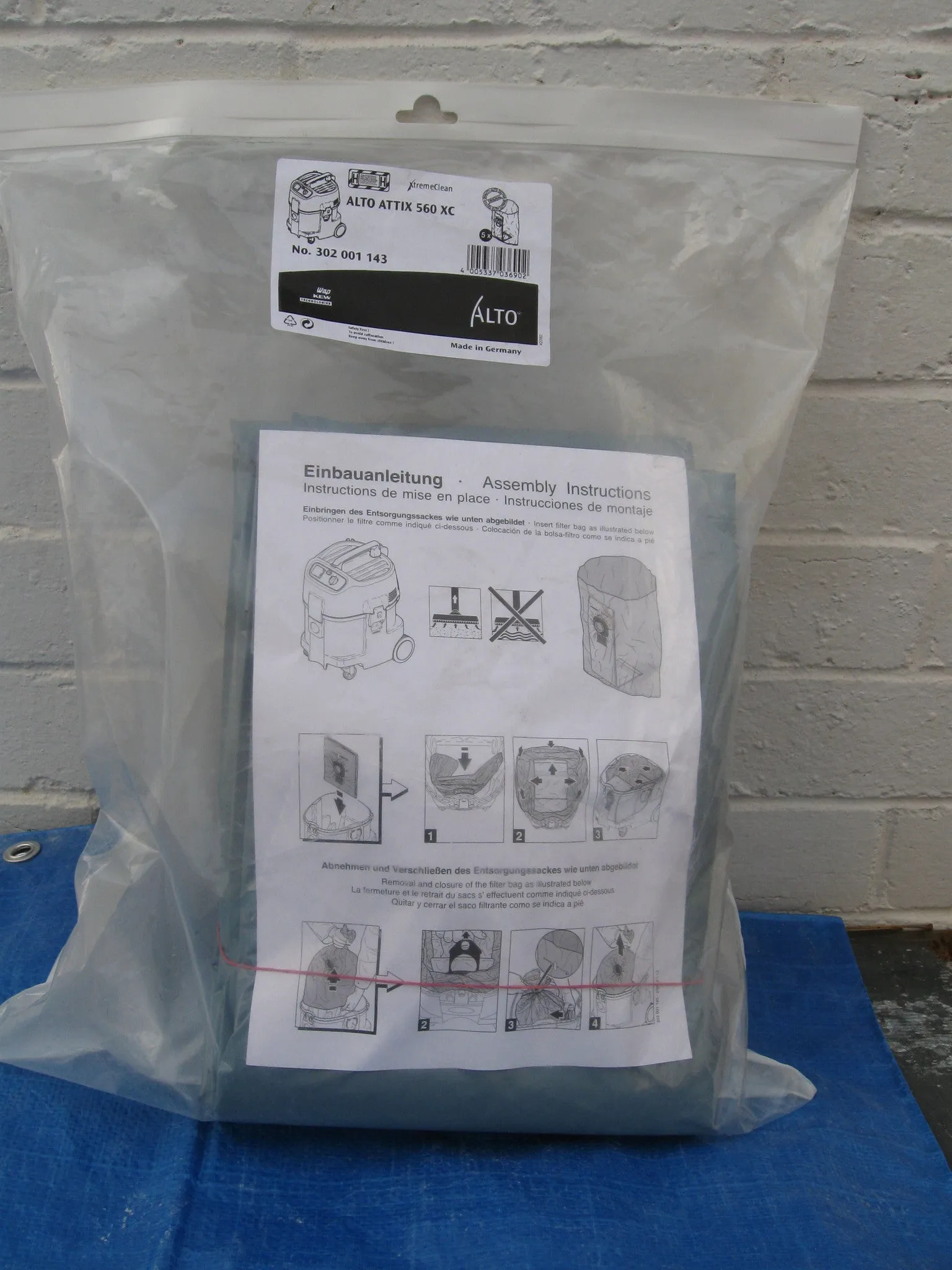 Nilfisk IVB5H and Nilfisk-Alto Attix 560-2H XC Safety Dustbags For Asbestos Pack of 5