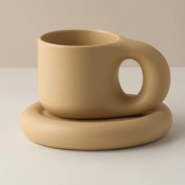 Nordic Ceramic Handle Handmade Mug