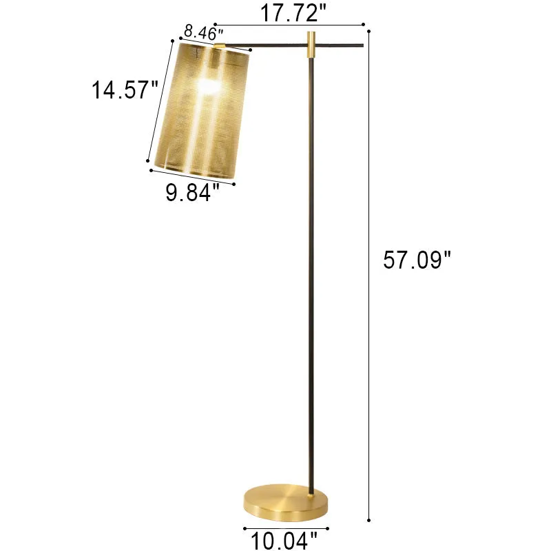 Nordic Luxury Gold Cylinder Iron 1-Light Standing Floor Lamp