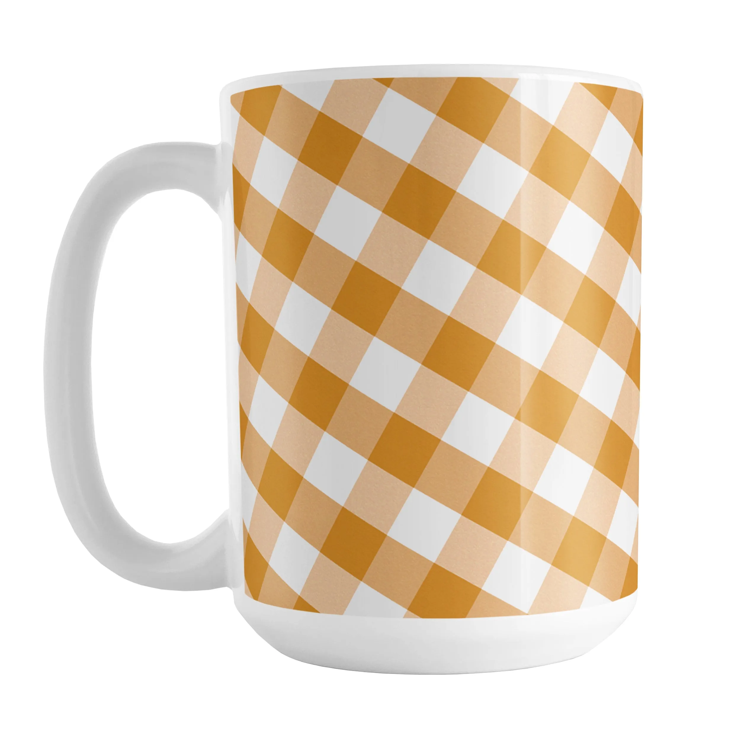 Orange Gingham Mug