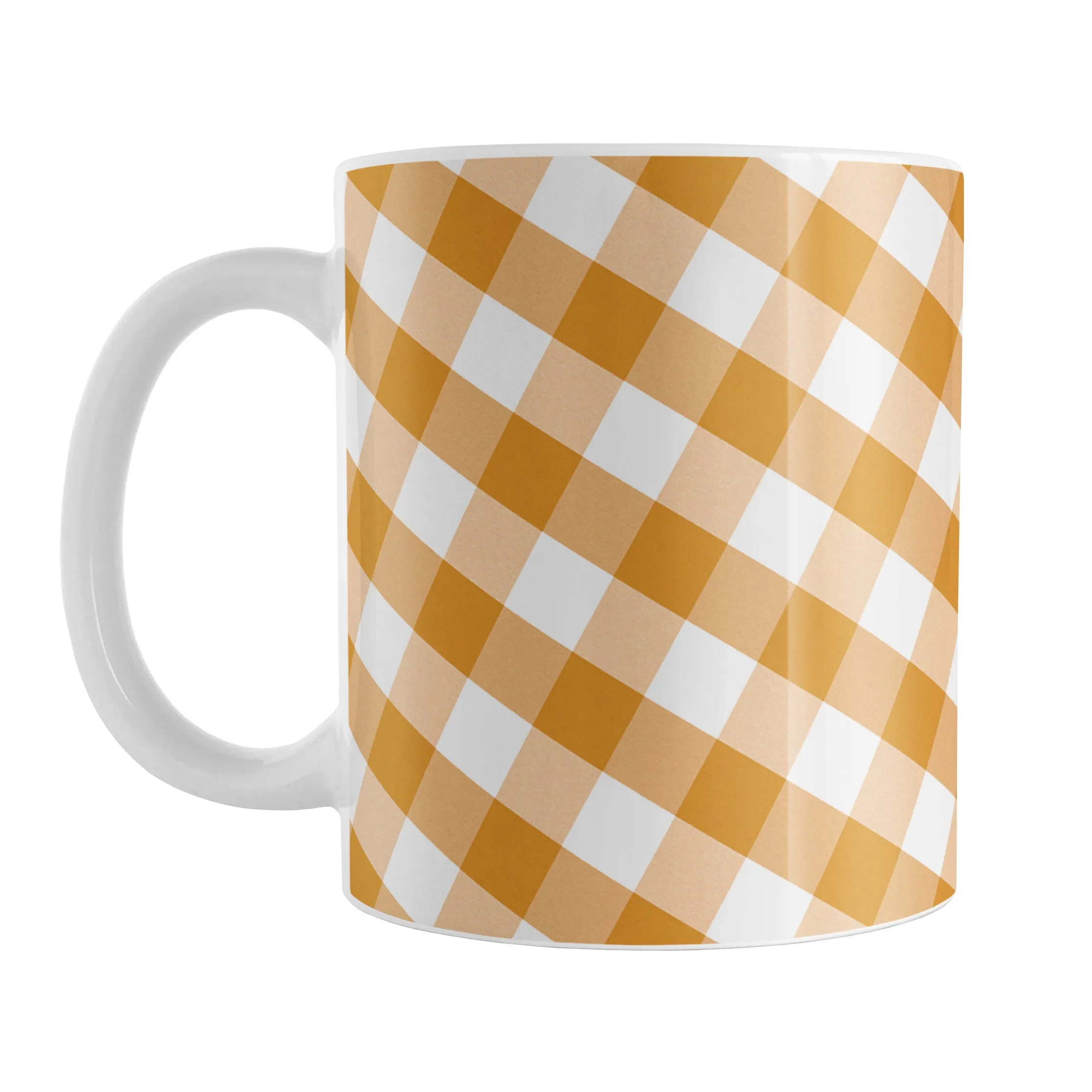 Orange Gingham Mug