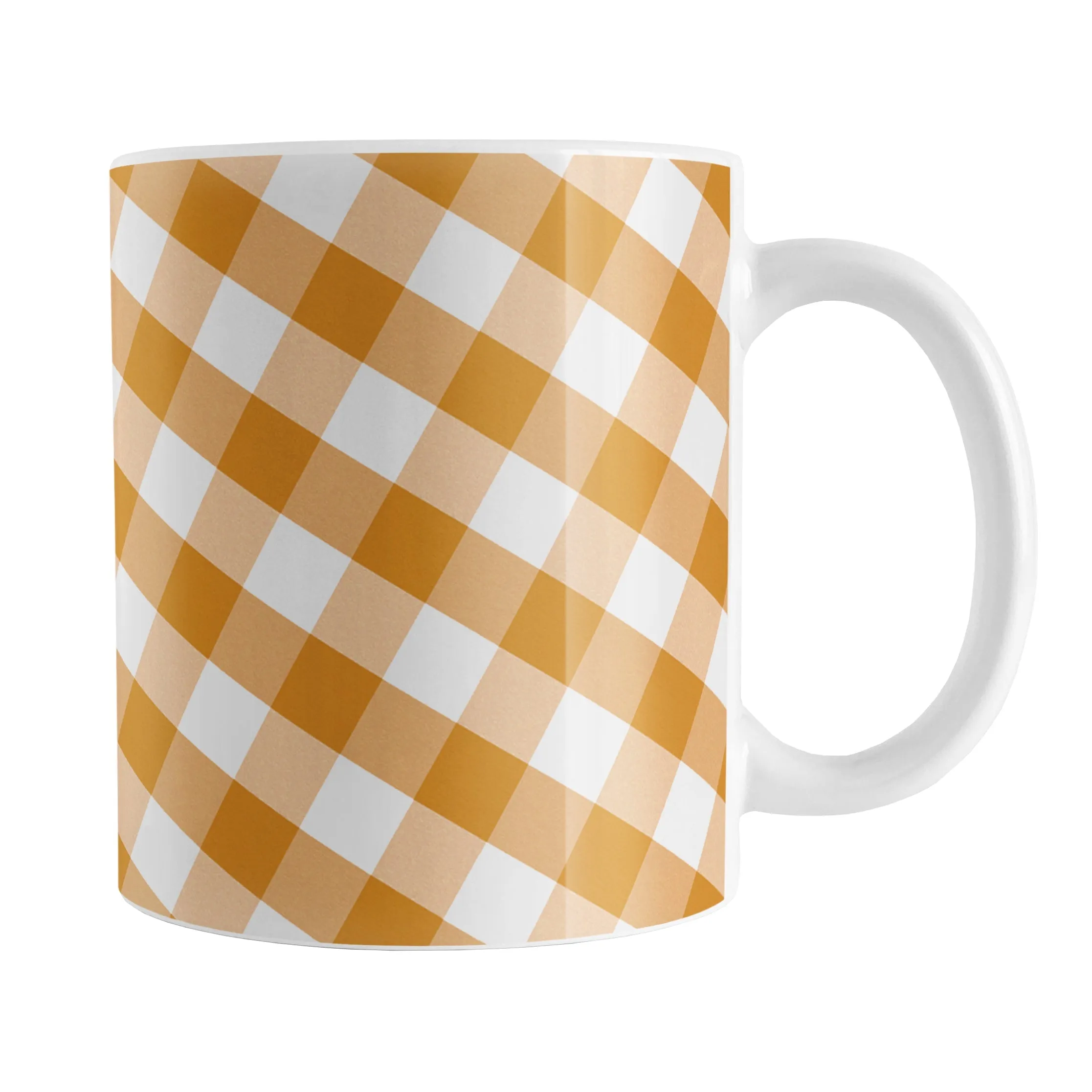 Orange Gingham Mug