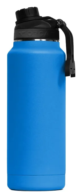 Orca Hydra Series ORCHYD34AZ/AZ/BK Bottle, 34 oz, 18/8 Stainless Steel/Copper, Azure, Powder-Coated :EA: QUANTITY: 1