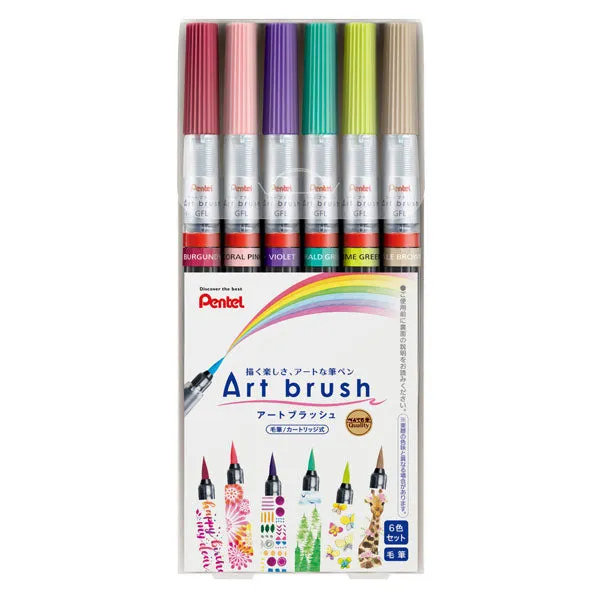 Pentel Art Brush Pens New - Fall 6 Color Set