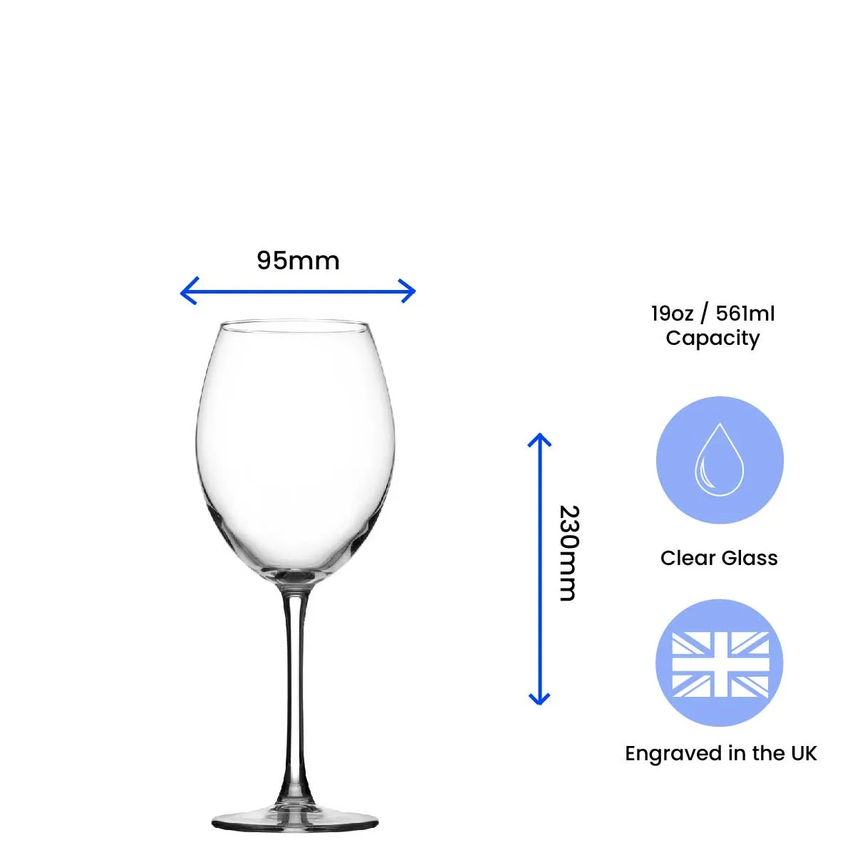 Personalised Engraved Mega Pint Wine Glass, Novelty Gift Bold Design