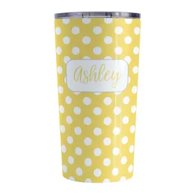 Personalized Yellow Polka Dot Tumbler Cup