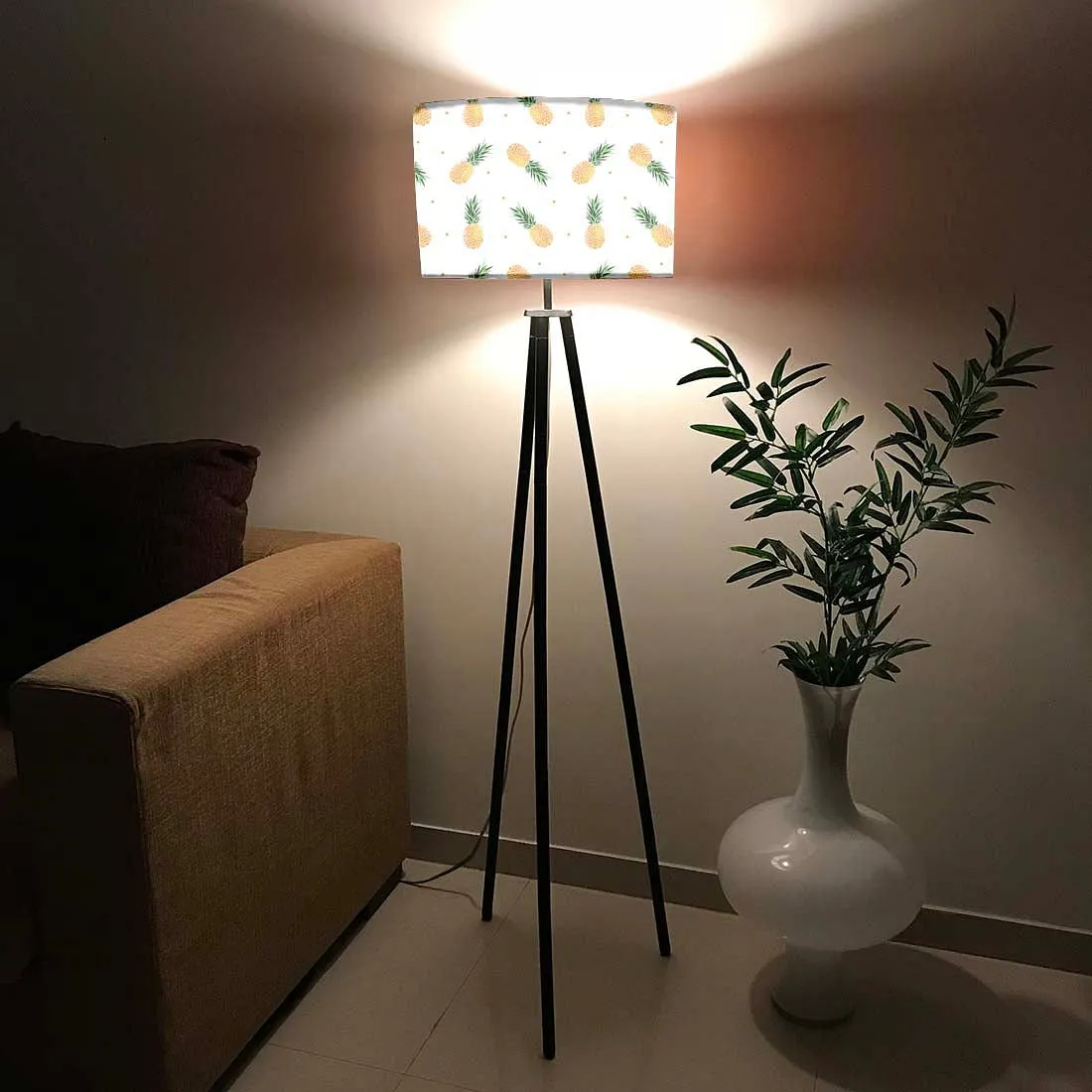 Pineapples Tripod Standing Floor Lamp for Kids Room