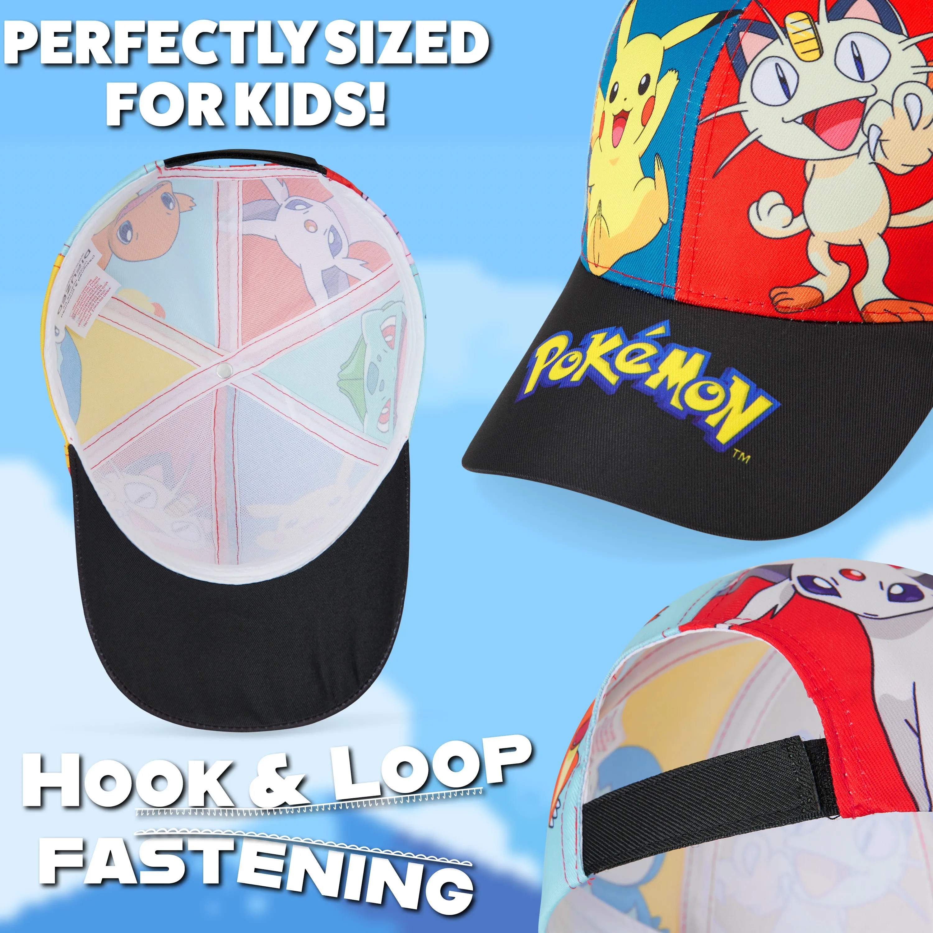 Pokemon Baseball Cap Boys and Girls, Trucker Cap for Kids