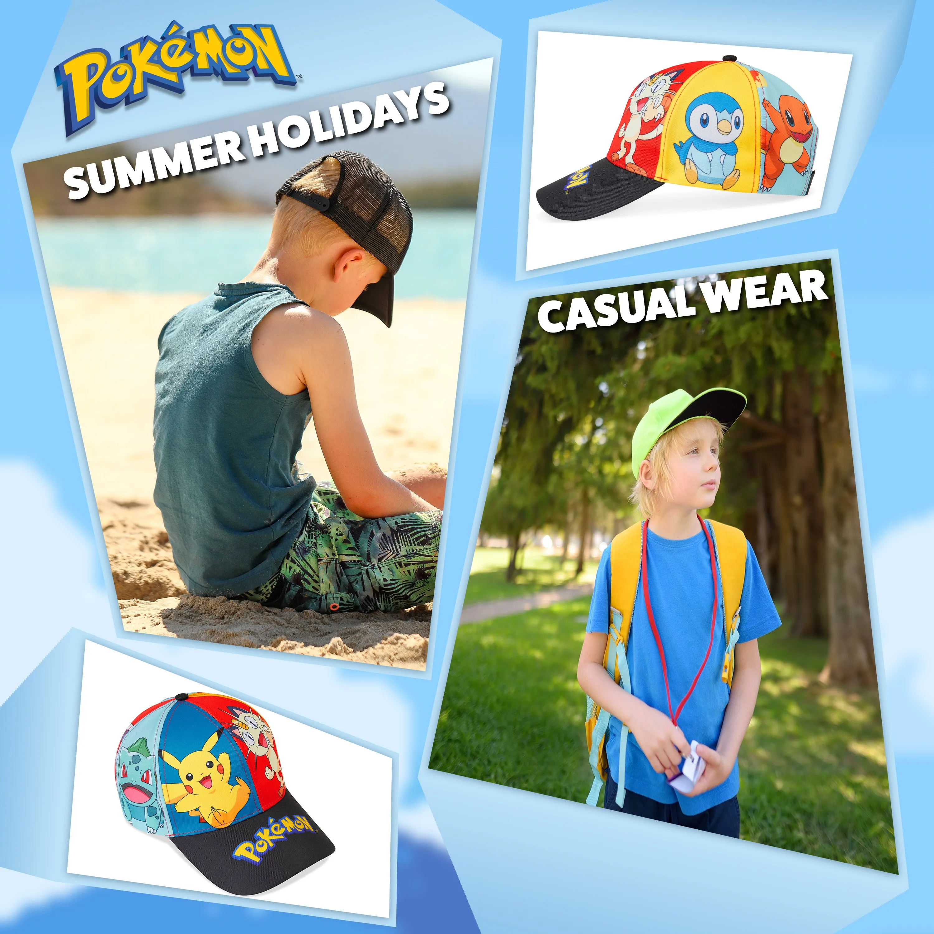 Pokemon Baseball Cap Boys and Girls, Trucker Cap for Kids