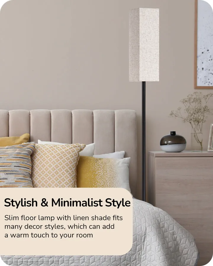 Pole Floor Lamp with Fabric Shade-HFLEC2B