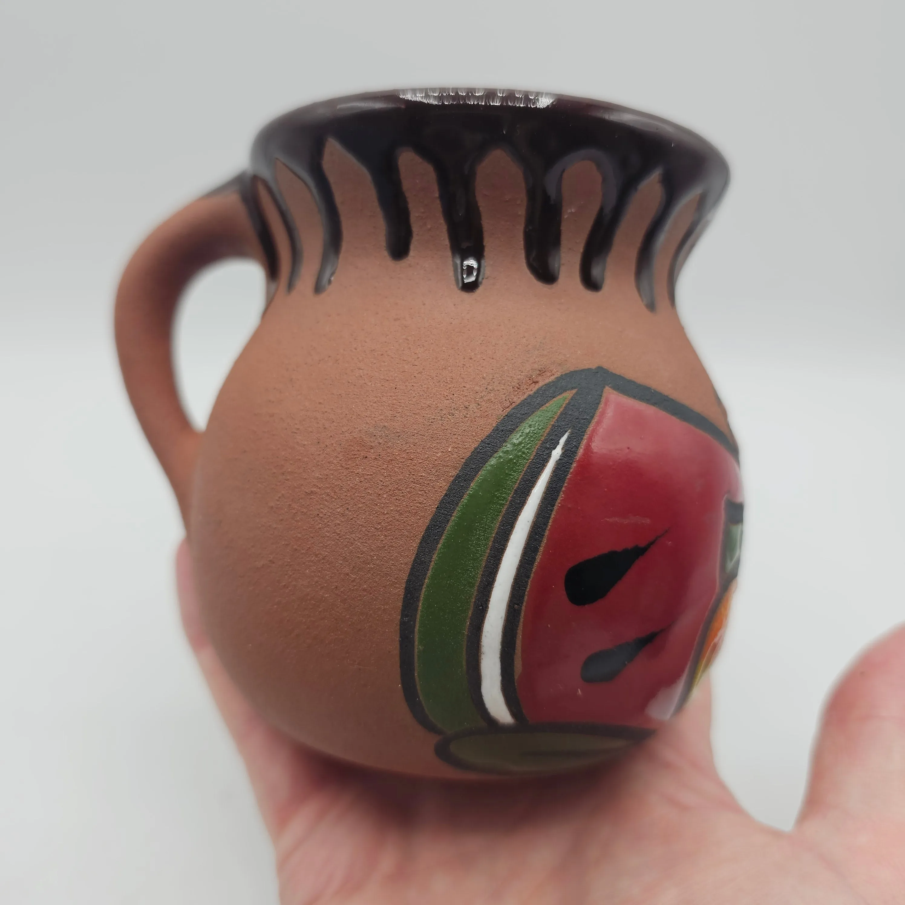 Pottery Mug with Fruit Design