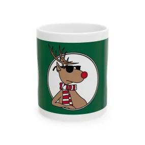 Princess Grace Cool Reindeer Ceramic Mug - Perfect for Holiday Cheer & Gift Giving