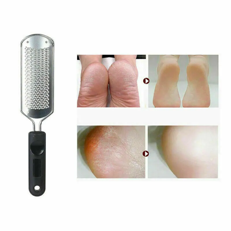 Pro 2 In1 Foot Callus Remover File Rasp Scraper Cracked Pedicure Rough Tool Colossal Foot Scrubber Foot File Foot Rasp Callus Remover Stainless Steel Foot Grater Foot Care Pedicure Tools