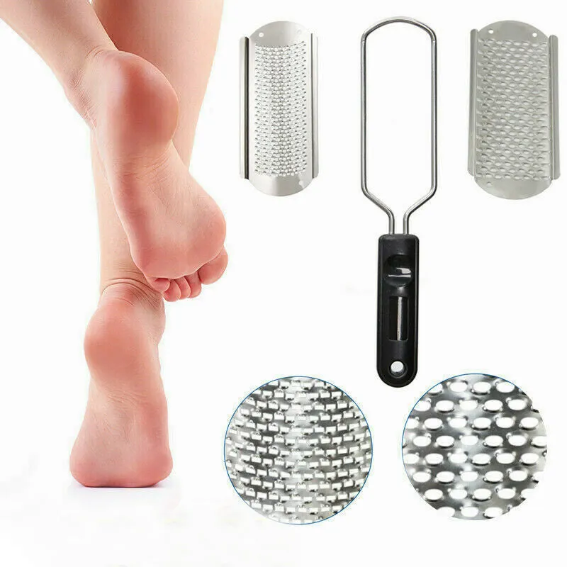 Pro 2 In1 Foot Callus Remover File Rasp Scraper Cracked Pedicure Rough Tool Colossal Foot Scrubber Foot File Foot Rasp Callus Remover Stainless Steel Foot Grater Foot Care Pedicure Tools