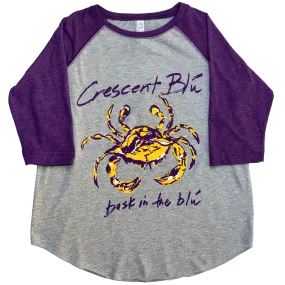 Purple & Gold Youth Raglan 3/4 sleeve T-shirt