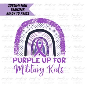 Purple Up for Military Kids, April Month of Military Child, Heat Transfer, Sublimation Transfer, DIY Sublimation, Transfer Ready To Press