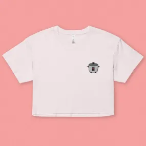 Rice Cooker Embroidered Crop T-Shirt