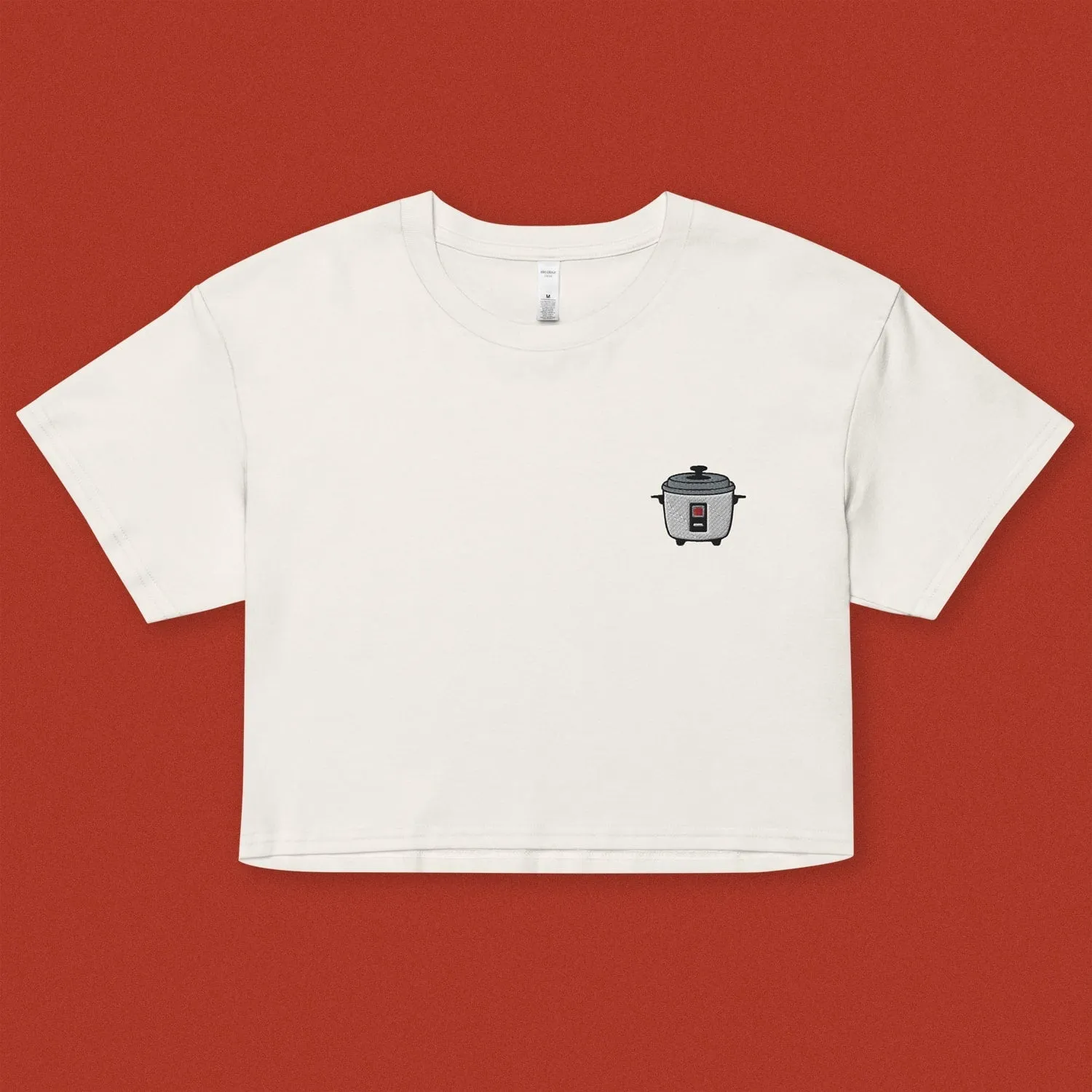 Rice Cooker Embroidered Crop T-Shirt