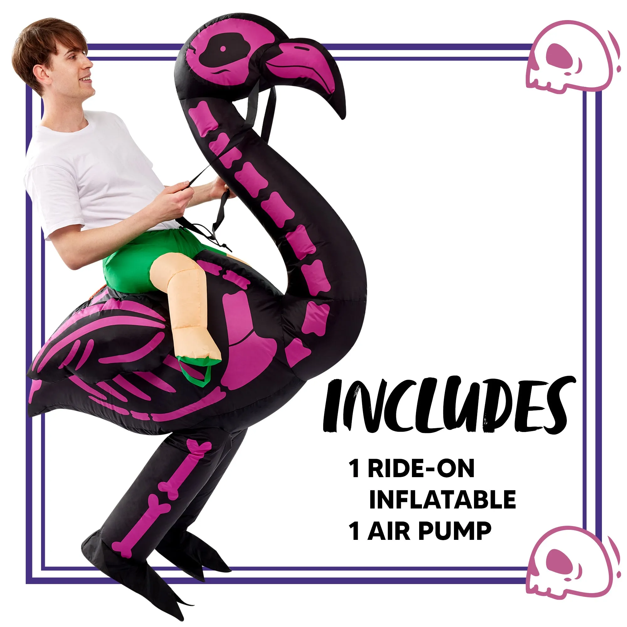 Ride-on Skeleton Flamingo Adult