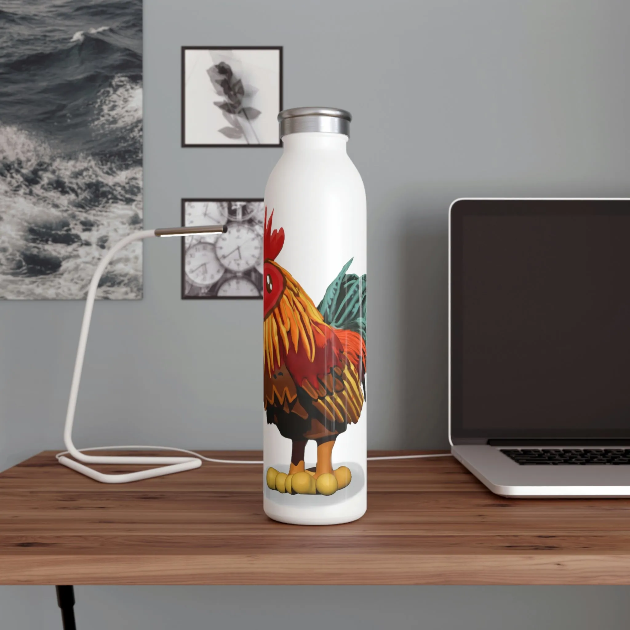 Rooster Slim Water Bottle